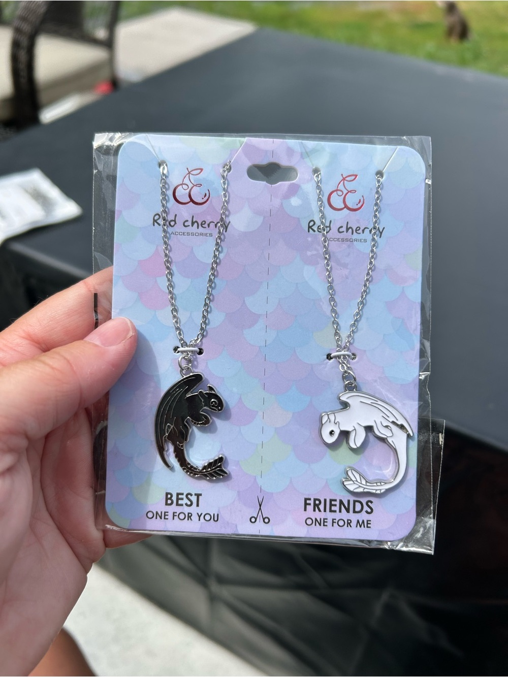4/$50 dragon Best Friends Koi Fish Necklace Set - Black & White
